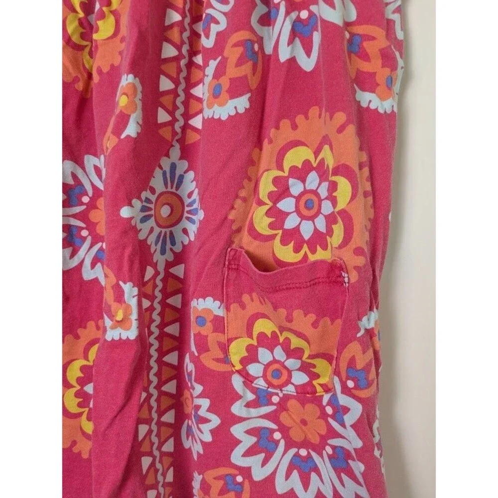 Tea Collection Girls Pink Orange Flower Sleeveless Dress Size 6